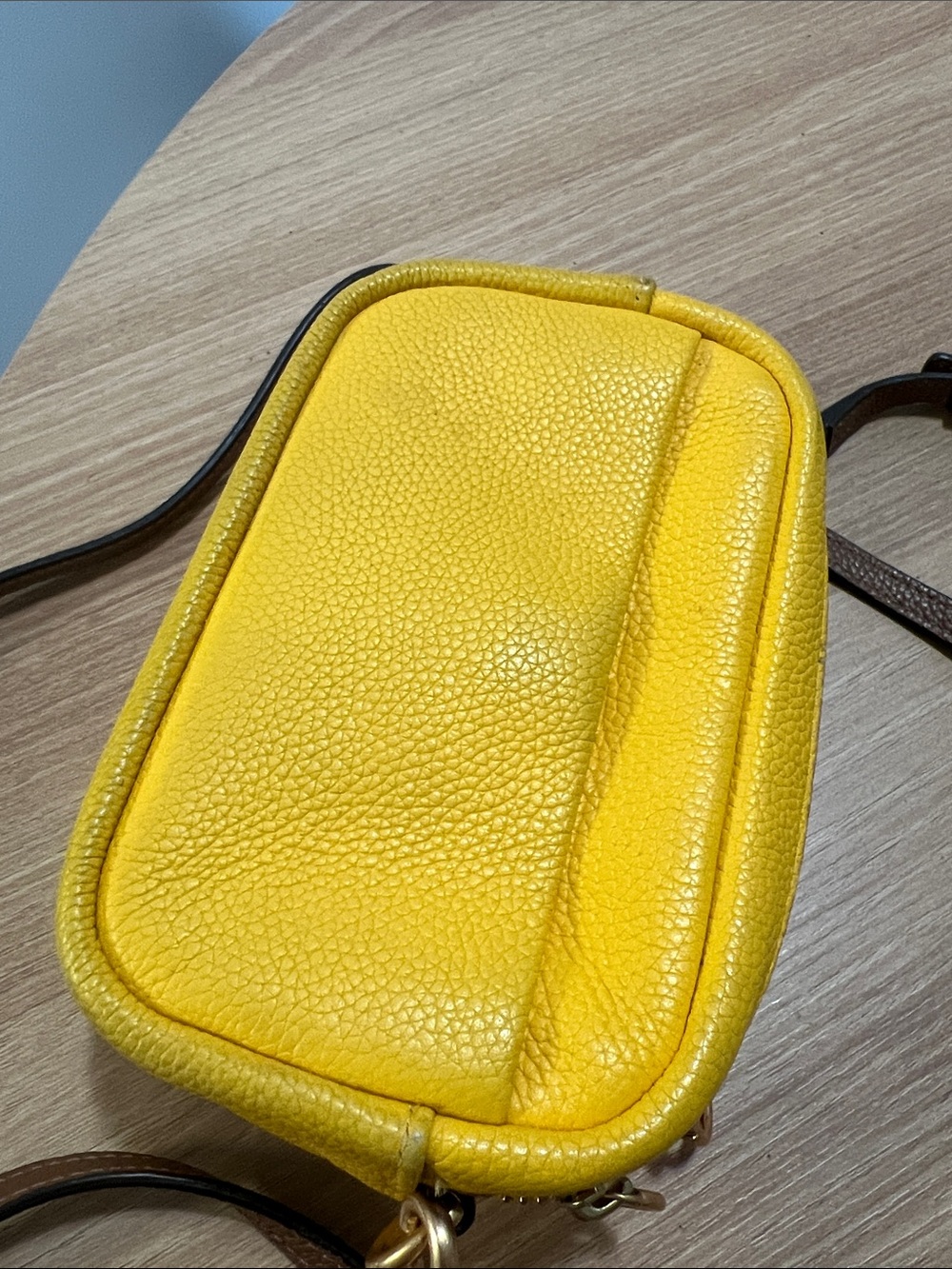 Tory Burch Perry Bombé Mini Bag Yellow Leather - Picture 6 of 12